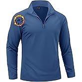 Cavva Mens Quarter Zip Pullover Thermal Fleece Lined Sweatshirts Long Sleeve 1/4 Zipper Athletic Winter Shirt