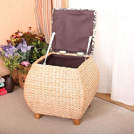 ZXYY Taburete Cuadrado Compacto para Zapatos con Almacenamiento