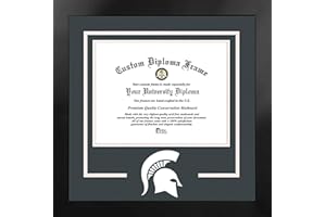 Campus Images Michigan State University Diploma Frame – 7.5 x 9.5 Manhattan Black – Printed Logo, Green & White