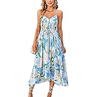 Amazon.com: Floerns Women's Floral Print Tie Strap Square Neck Ruffle Boho  Maxi Dress Blue White XS : Clothing, Shoes & Jewelry