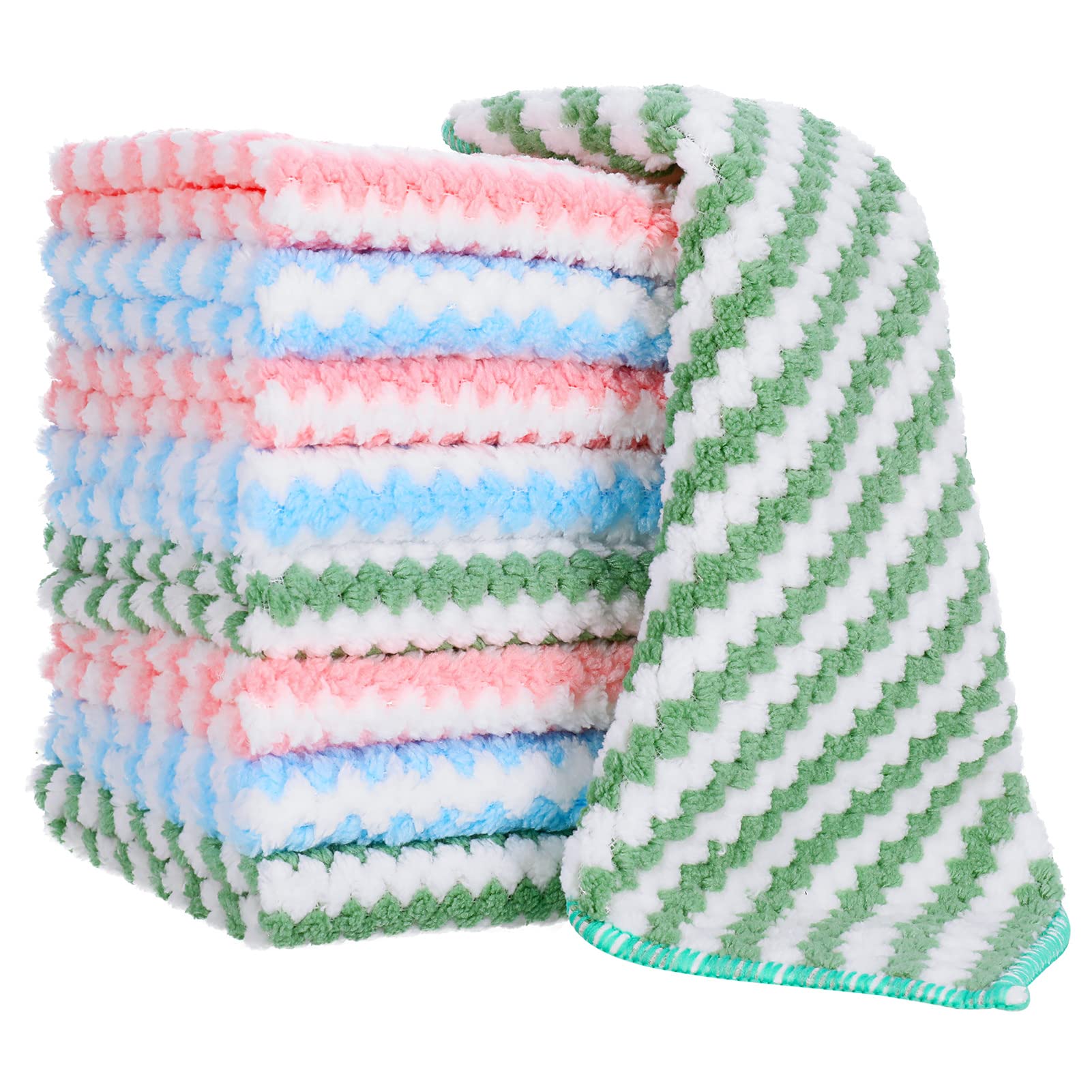 Dacitiery Microfibre Cleaning Cloths, Pack of 9, Super Absorben Reusable Microfibre Cleaning Rag, Multifunctional Dish Polishing Microfiber Cleaning Cloths for Kitchen Home, 25 x 25 cm