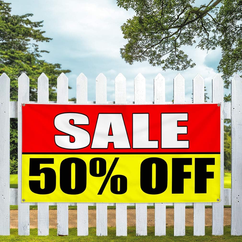 Vinyl Banner Multiple Sizes Open Saturday Red Business Outdoor