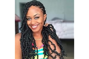 TOYOTRESS TIANA Passion Twist Hair - 20 inch 8 packs (12strands/pack) Pre-Twisted Passion Twist Crochet Hair, Pre-Looped Crochet Braids Synthetic Braiding Hair Extension (20 Inch, 1B)