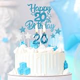 mciskin Happy 1st Birthday Candles Set Blue 1 Numeral & Star Toppers 12pc view 4