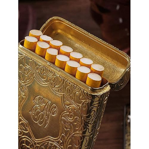 Three Open Alloy Cigarette Case, Retro Metal Ciggaret Case, Vintage Cigarette  Holder case,Creative 3-Sided Carved Ultra-Thin Case Cigarette Accessories  for 14 Regular Size Cigarettes in Saudi Arabia