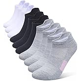 Henwarry Women's 10 Pairs Athletic Running Low Cut Socks Thin Cotton Soft Ankle Tab Socks