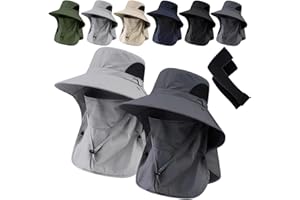 Dododox UV Protection Outdoor Fisherman's Hat, Spring/Summer Fisherman's Hat Detachable Outdoor Sun Protective Face Covering