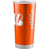 Team Fan Apparel NFL 20oz Gameday Stainless Steel Tumbler, Insulated For Hot & Cold, Slider Lid, On-The-Go Travel, Officially Licensed (Cincinnati Bengals - Orange)
