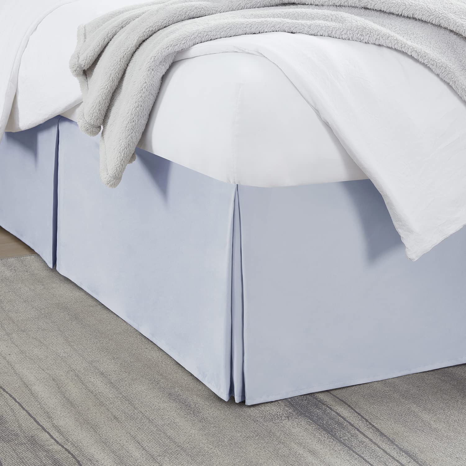 Photo 1 of Nestl Ice Blue Twin Bed Skirt - Twin Size Bed Skirt 14 Inch Drop - Brushed Microfiber Bed Skirts - Hotel Quality Pleated Bed Skirt - Shrinkage & Fade Resistant