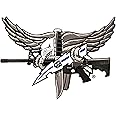 SWAT Operator Decal with Blue Bolt - SWAT Sticker - SWAT Eagle Decal - Subdued Colors with Blue Line