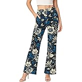 YSYOKOW Women's High Waisted Flare Pants Stretchy Business Casual Holiday Trousers with Pockets for Women Trendy