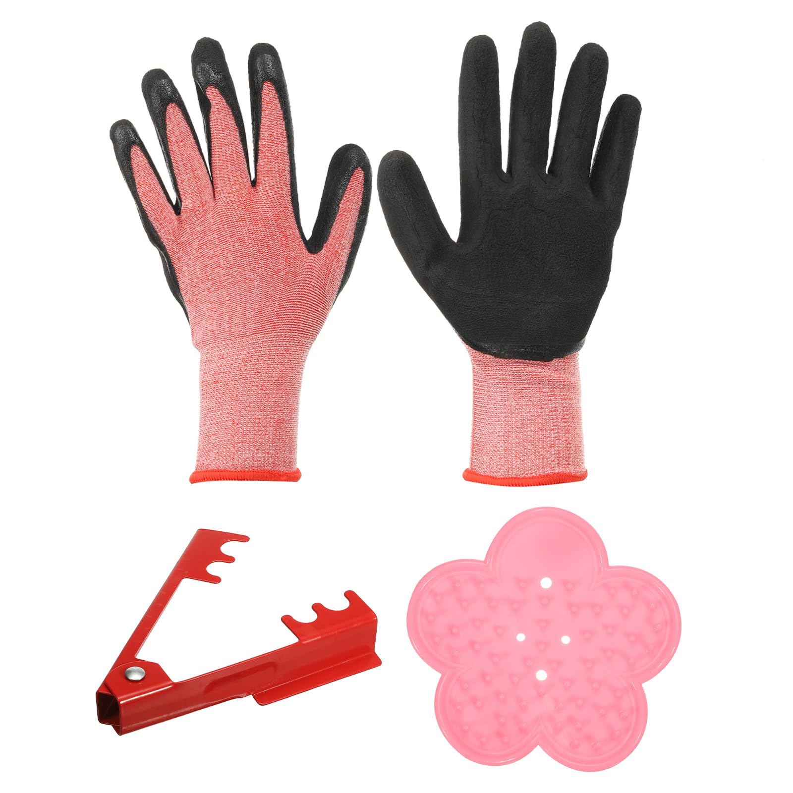 PATIKIL Rose Leaf Thorn Stripper Kit, Set of 3Pcs Rose Thorn Stripper Remover Tool Leaf Stripping Tool and Gardening Gloves for Flower Arrangement
