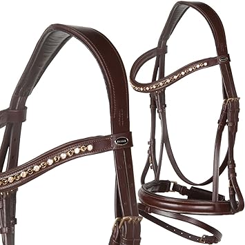 Heinick-Reitsport Trense Comfort Schwedisch Braun ~ Aurum ~ WB VB anatomisches Genickstück