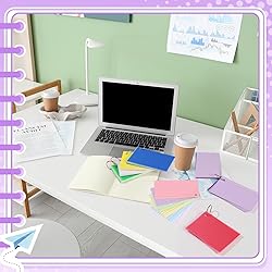 YAGUAO Colored Index Cards 3x5 Inch with Plastic