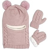 Baby Winter Hat Scarf Set, Unisex Infant Toddler Kids Hat Scarf