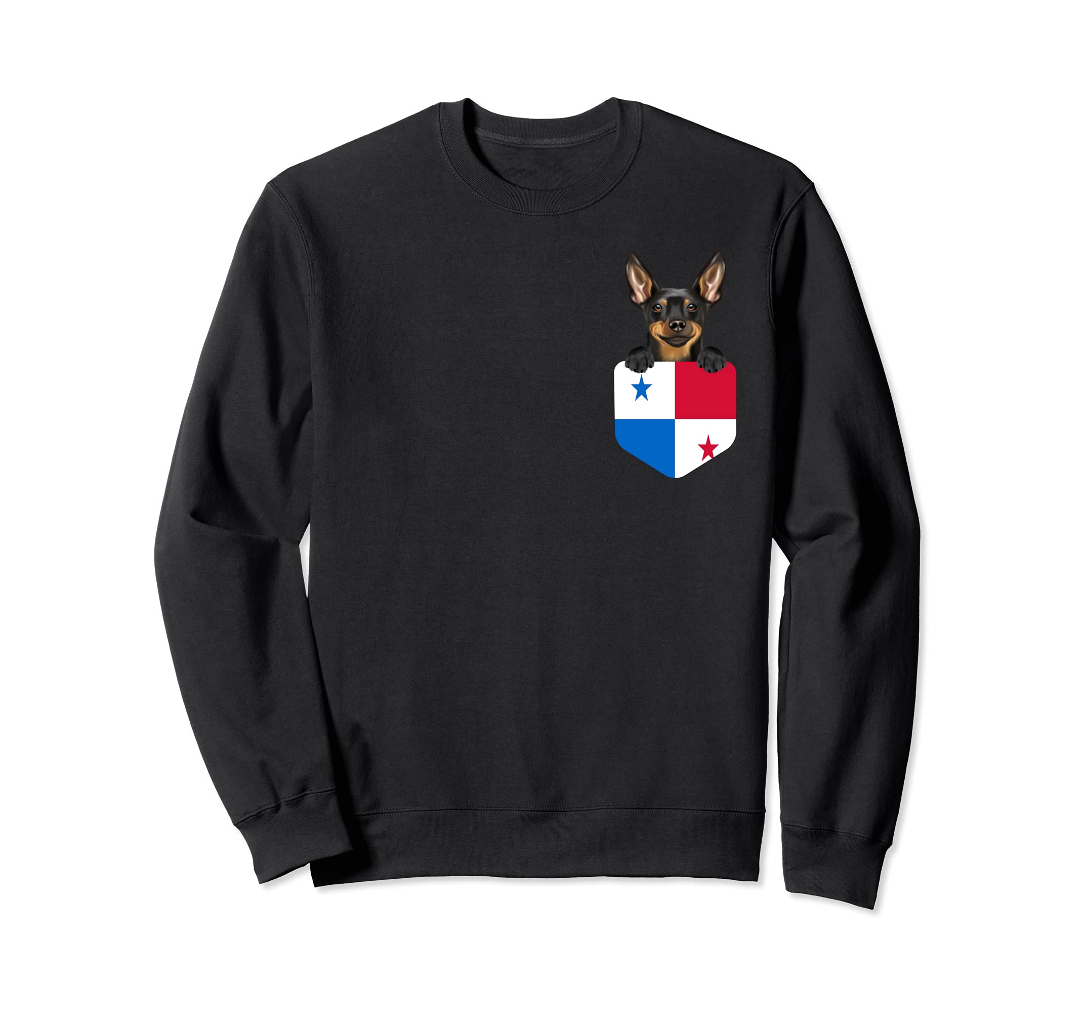 Panama Flag Miniature Pinscher Dog In Pocket Sweatshirt