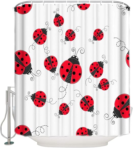 Amazon Com Shower Curtain Art Print Polyester Fabric White