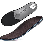 VALSOLE 250+lbs Winter Thermal Wool Insoles for Men Women,Plantar Fasciitis Orthotics Insert,for Flat Feet,High Arch,Foot Pain,Standing All Day Boot Work Shoe Warm Insoles(244mm)