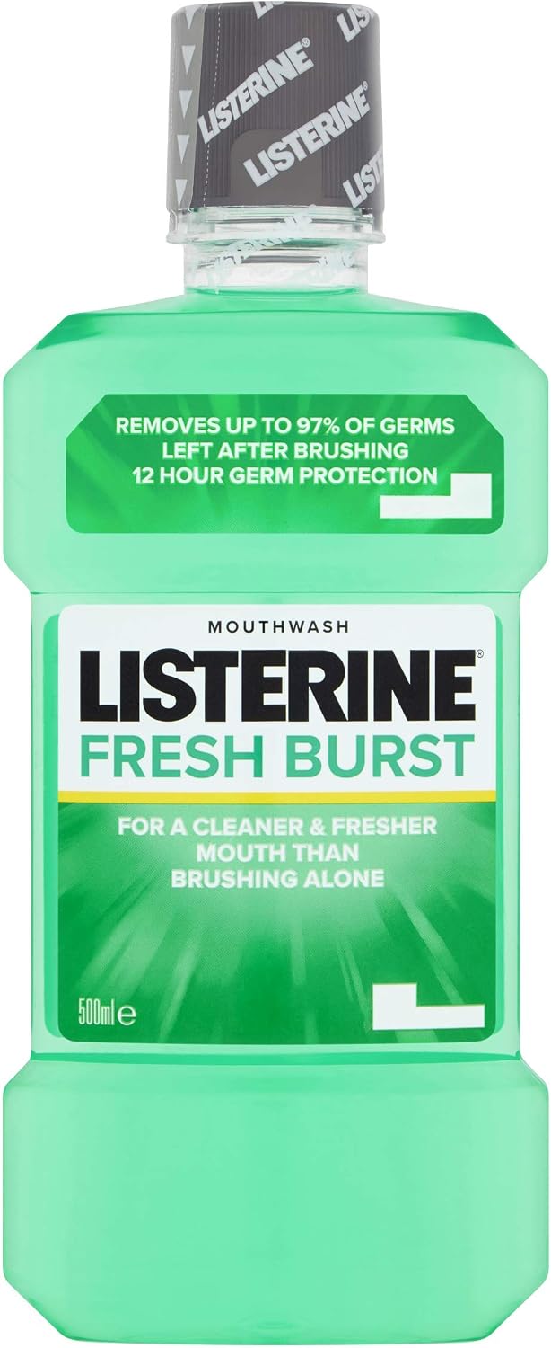 Listerine Fresh Burst Mouthwash, 500ml, 500 ml (Pack of 1)