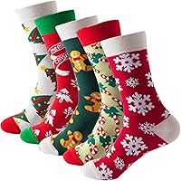 Christmas Socks Ladies Fun Festive Crew Casual Socks Unisex Cotton Warm Funny Holiday Adult Novelty Sock