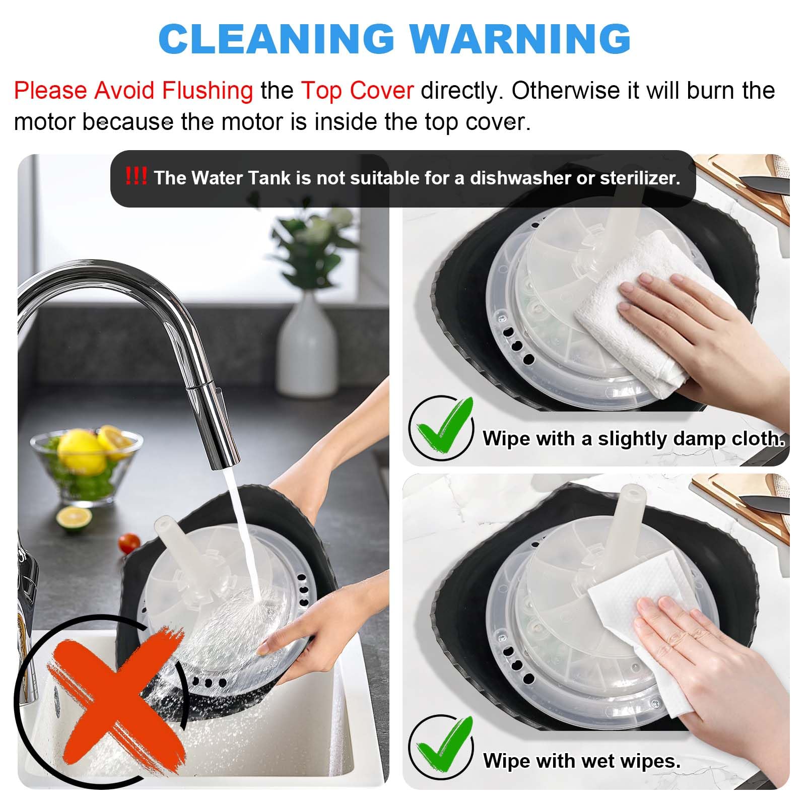 ap airpleasure Water-Based Purifier Air Washer, Air Revitalizer & Freshener, Air Fresher with 7 LED Color Changing Light for Rooms (Black)