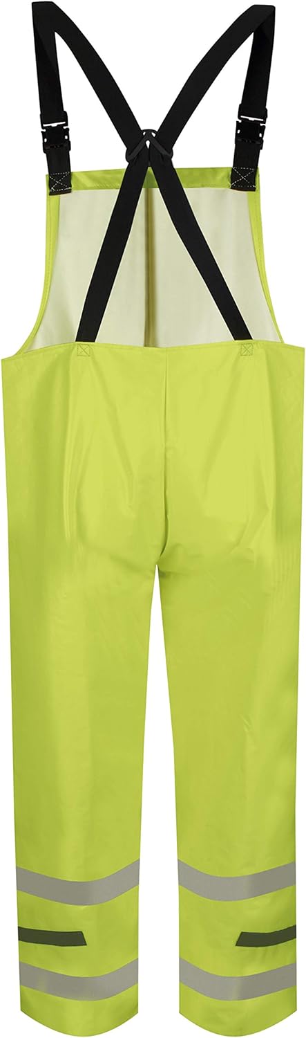 Bulwark Men's Hi-Visibility Flame-Resistant Rain Bib Overall-Big/Tall: Clothing