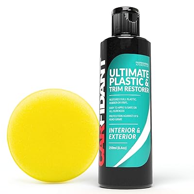 Carfidant Trim &amp; Plastic Restorer - Restores Faded and Dull Plastic, Rubber, Vinyl Back to Black! Protectant and Sealant from UV &amp; Dirt - Easy to Apply!
