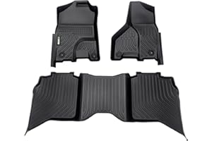 HAFIDI® Floor Mats Fit for 2013-2018 Dodge Ram 1500/2500/3500 Crew Cab & 2019-2024 Dodge Ram 1500 Classic Crew Cab, All Weather Car Floor Liners, Fits 1st & 2nd Row Full Set Custom Accessories, Black