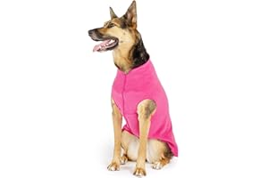 Gold Paw Stretch Fleece Dog Coat, Stretchy Pet Sweater, Machine Washable Pullover for Winter and Fall, Fuchsia, 14