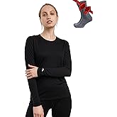 Merino.tech Merino Wool Base Layer Women - 100% Merino Wool Heavyweight, Midweight, Lite Long Sleeve Thermal Shirt and Socks