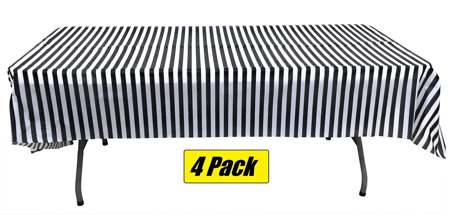 Best round plastic stripped table cloth for parties