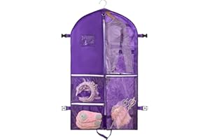 QEES 1 Pack Garment Bag for Dance Costumes,40 Inch Dance Garment Bags for Dancers Kids Dance Recital Bags Competition Cheer Uniform Garment Bag for Travel Storage,Dance Recital Gifts for Girls