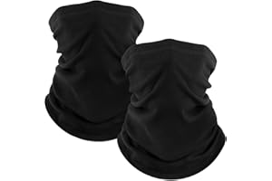 Fuinloth 2 Pack Winter Neck Gaiter, Fleece Warmer Scarf Cold Weather Face Mask Cover for Men/Women