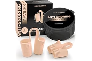 COMMANDING LIFE Anti Snoring Devices – Nasal Dilators - Nose Clips for Snore Relief & Better Sleep – Comfortable Silicone Snore Stopper – Anti Snoring Nose Vents – 8 Pack + Travel Case