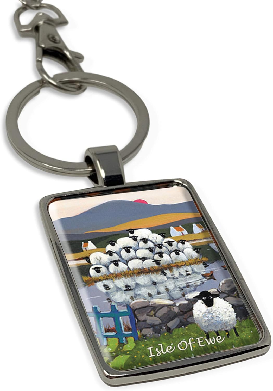 Isle of Ewe Keyring Keychain Gift by Thomas Joseph, Multicolour