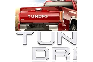KINGBOO Tailgate Insert Letters 3D Raised Rear Emblems, ABS Plastic Inserts with Adhesive Compatible with Tundr 2022-2023 Truck Accessories Badge (Silver)