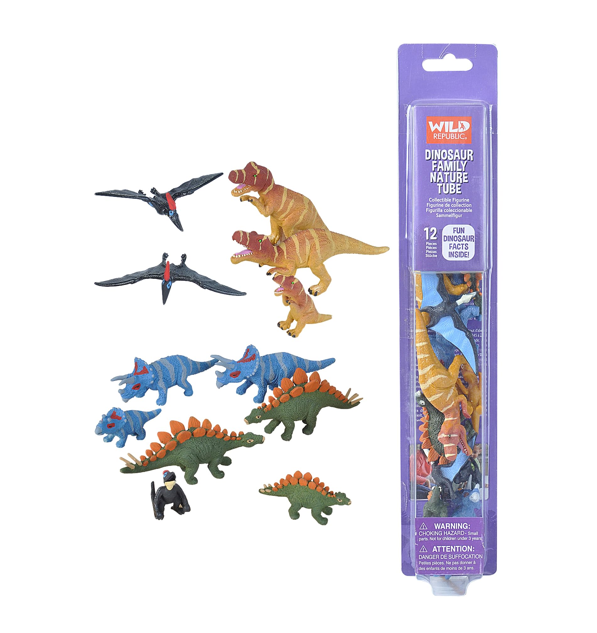 Wild Republic 21670 Nature Tube Dino Family Plastic Figure Set, Multi-Colour, One Size — image 1