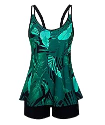 Womens Plus Size Swimsuit Push Up Floral Tankini