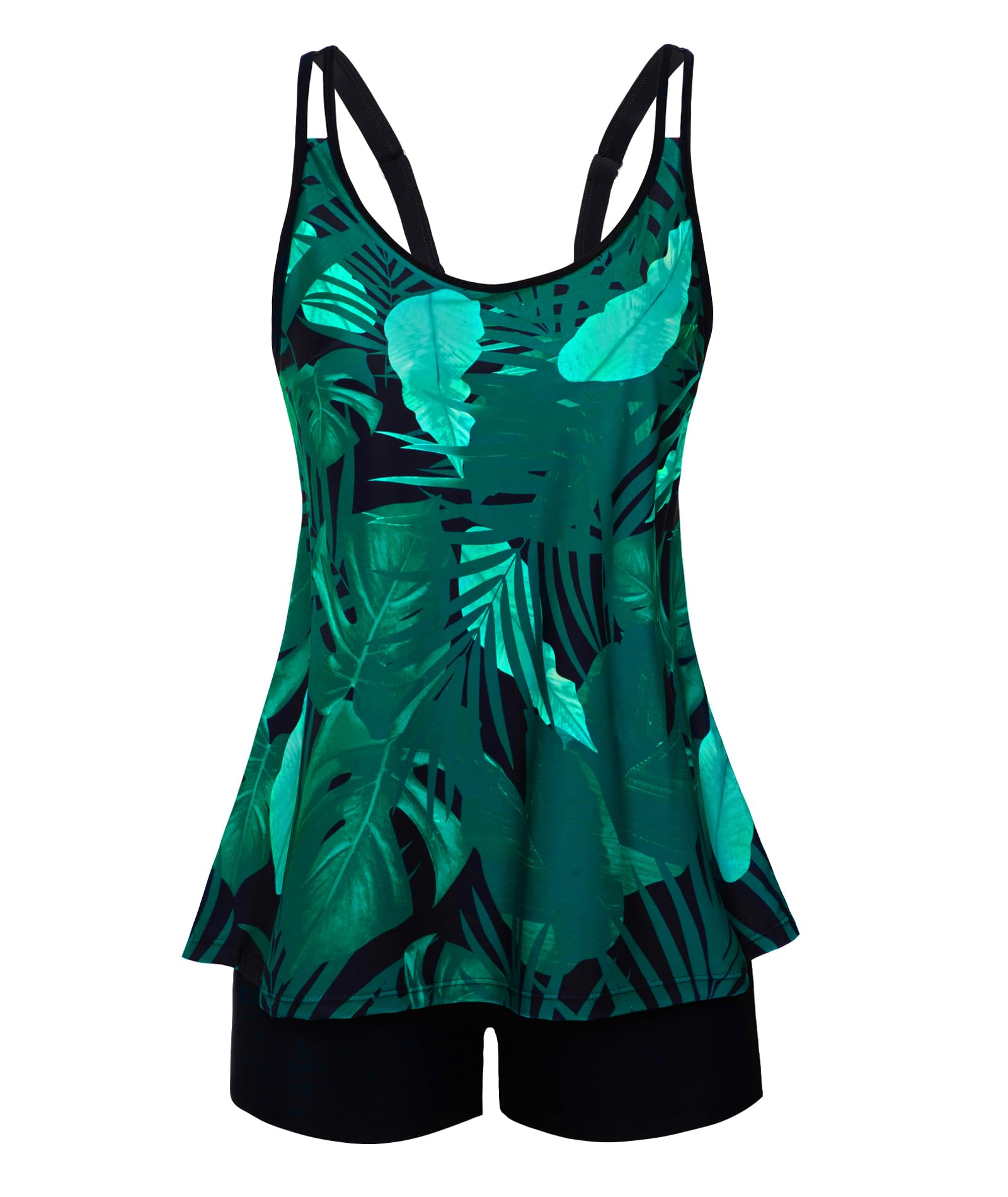 Womens Plus Size Swimsuit Push Up Floral Tankini