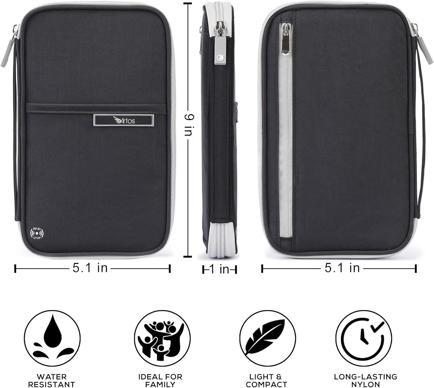  | 8 Multiple Passport Document Family Travel Holder Wallet Organizer w/RFID Blocking & Removable Wrist Strap | Passport Wallets
