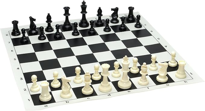 Abee Chess Mat Set Folding Chess Game with Hard Coins (12 Inches)