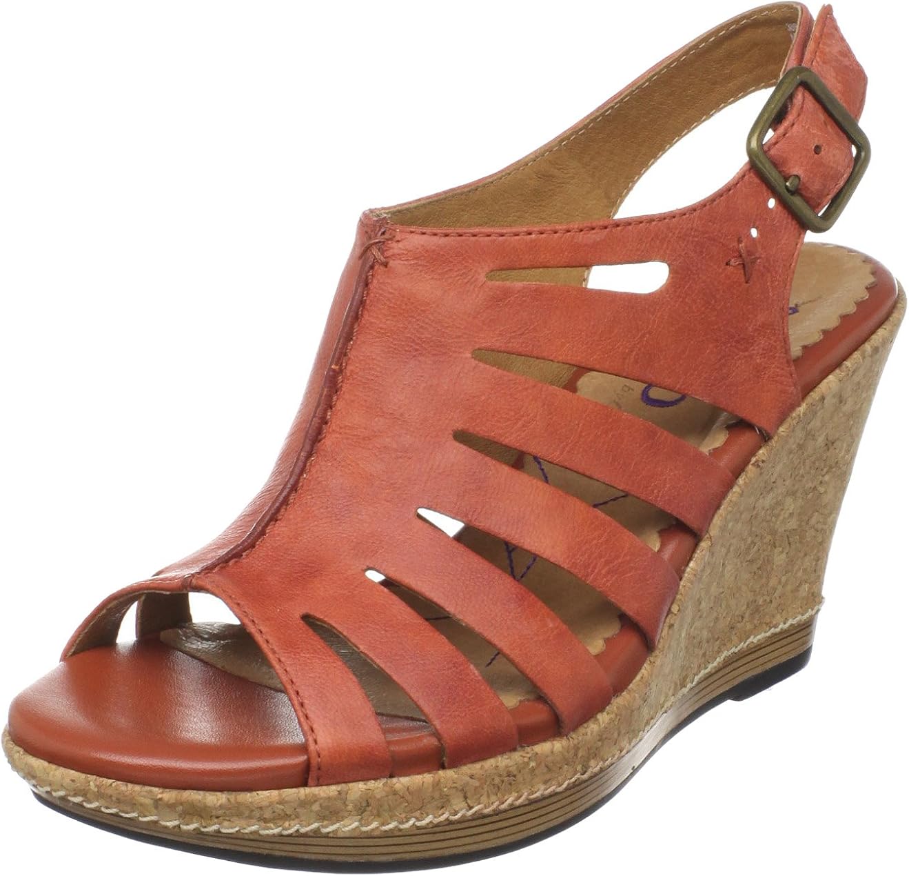 clarks sandals womens orange