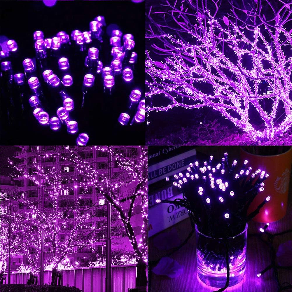WATERGLIDE 300 LED Purple Halloween String Lights, 98.5FT 8 Lighting Modes Light, Plug in String Waterproof Mini Fairy Lights for Outdoor Holiday Christmas Wedding Party Bedroom Decorations: Home Improvement