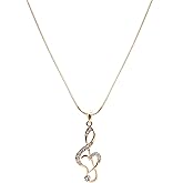 chelseachicNYC Crystal Treble Clef Music Note Necklace