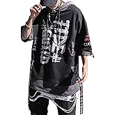 XYXIONGMAO Techwear Shirt Japanese Streetwear Hip Hop Shirts Men Graphic T Alphabet Design Workwear Gothic Hoodie
