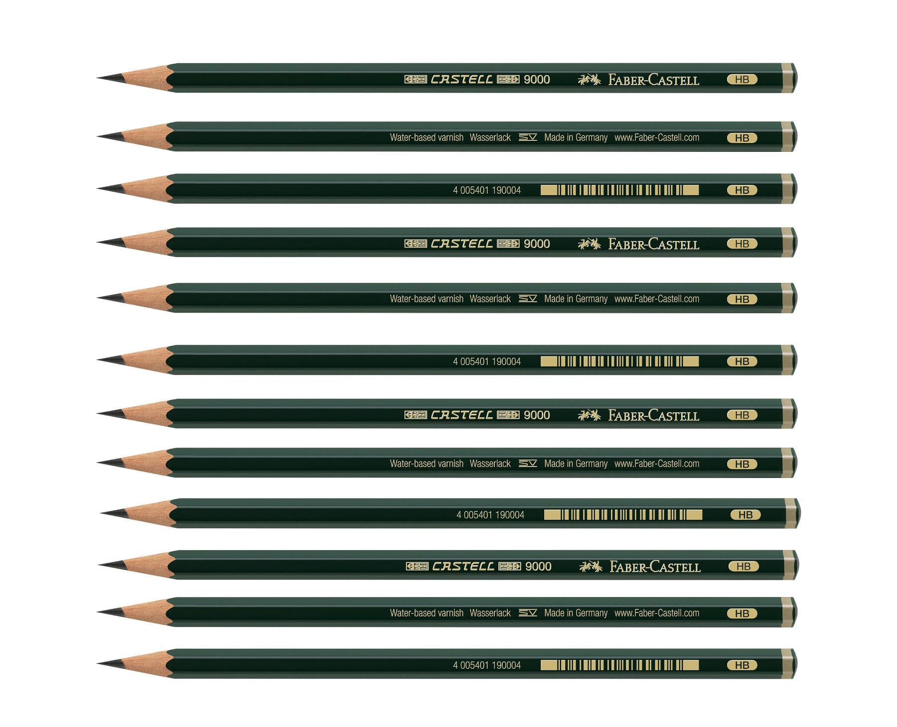 Faber-Castell Castell 205047 Pencil 9000 Hardness HB Pack of 12