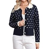 Ladyful Cardigan Sweater for Women Peter Pan Collar Button Up Long Sleeve Lightweight Open Front Spring Cute Knit Outfits