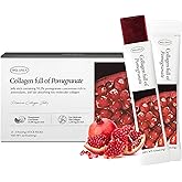 WELLINUS Korean Marine Collagen Jelly Sticks &ndash; Pomegranate Marine Collagen Peptides for Glowing Skin, Hair &amp; Nails, Anti-Aging Beauty Supplement, Sugar-Free, Halal &amp; GMO-Free, 25 Travel Packs