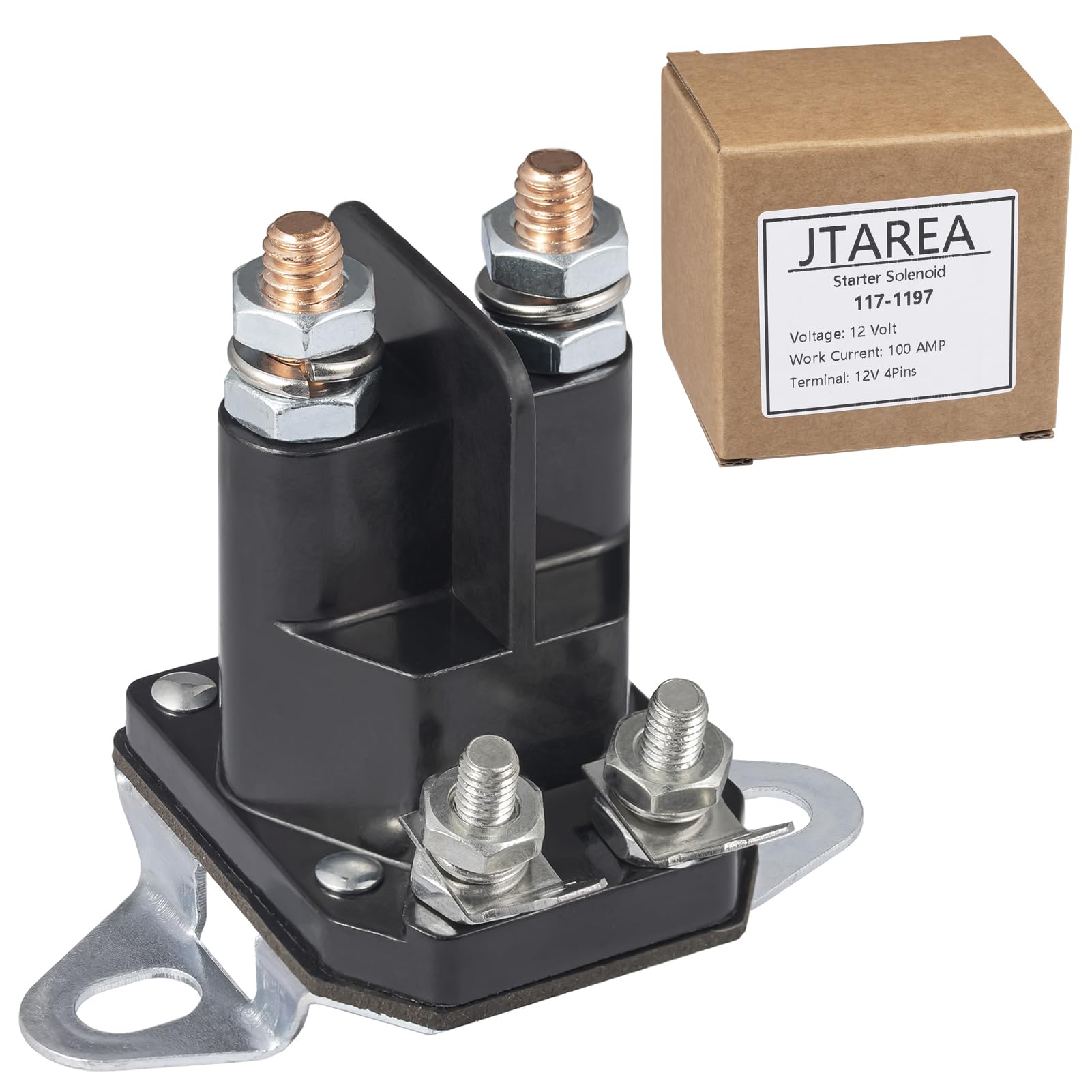 JTAREA 117-1197 Solenoid Starter Relay 12V Relay Switches Solenoids Starter Solenoid for Toro Timecutter ss4225 Exmark Lawn Mower E513075 1-513075 104-3189 212655 47-1910 288 -4210