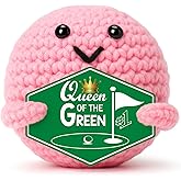 XgiftCreat Birthday Golf Gifts for Women - Queen of The Green, Handmade Inspirational Golf Accessories for Woman Golfers, Cute Pink Christmas Bosses Day Golf Ball Present for Boss Female Lady Girls